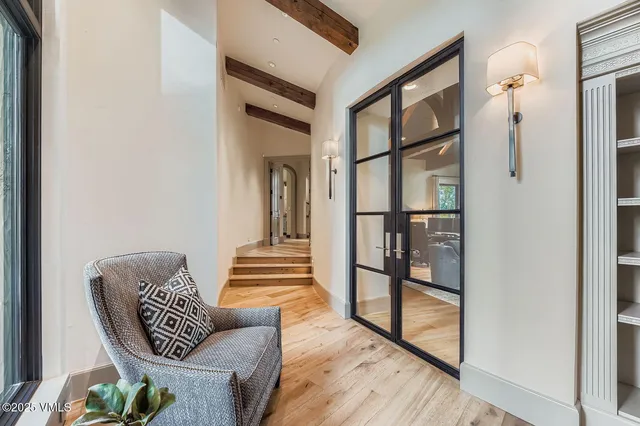 a living room with furniture