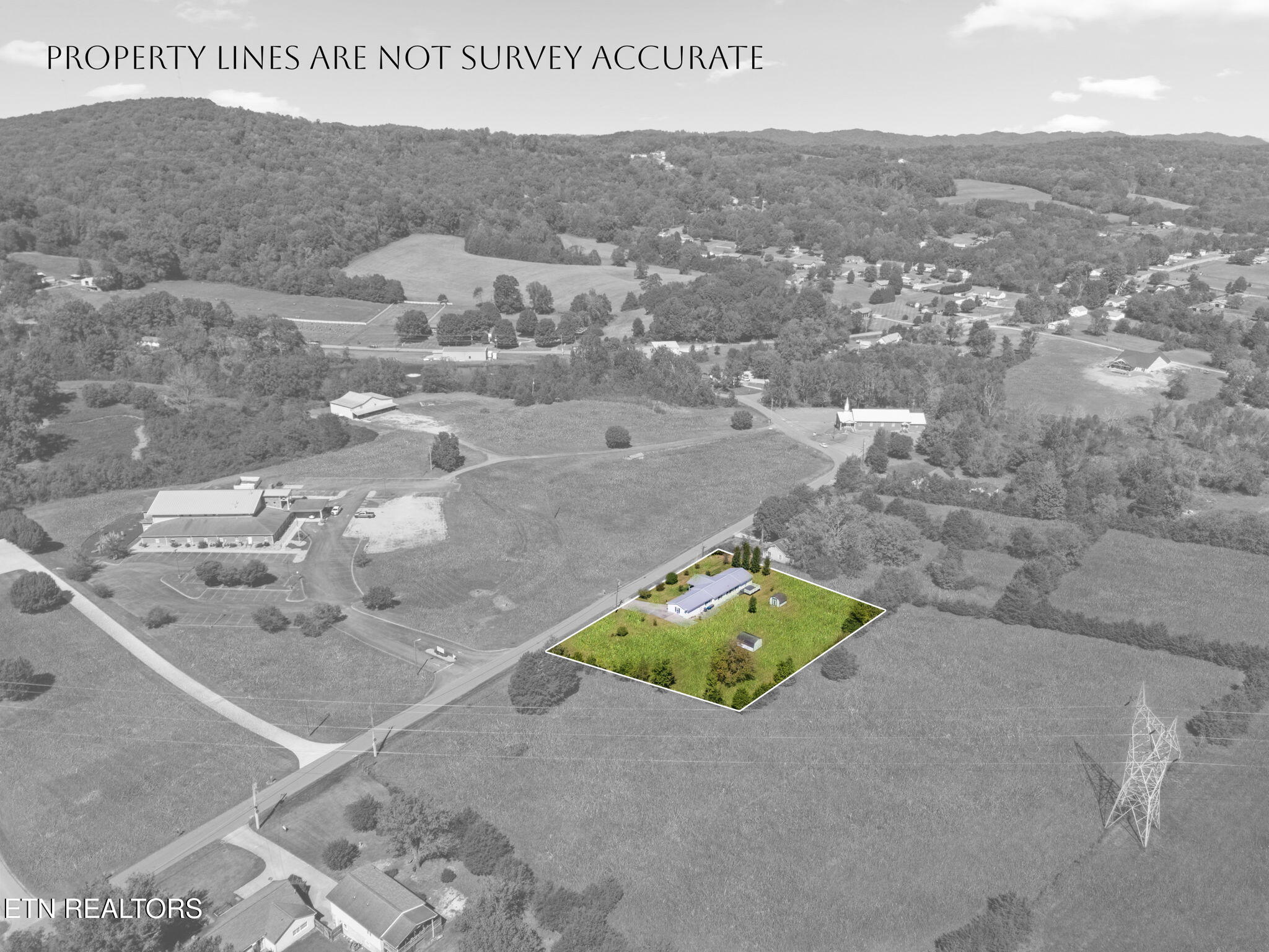 8318 Clapps Chapel Road Corryton, TN 37721 - Photo 43 of 47 Ariel View - Lot Lines
