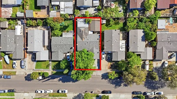 an aerial view of multiple house