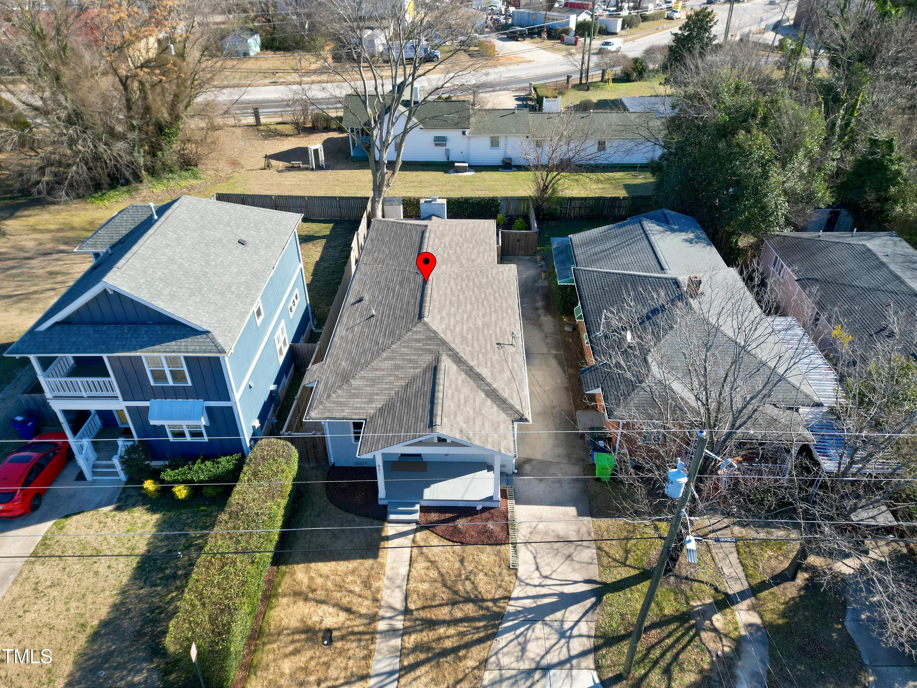 621 Coleman Street Raleigh, NC 27610 - Photo 39 of 42 an aerial view of a houses with yard