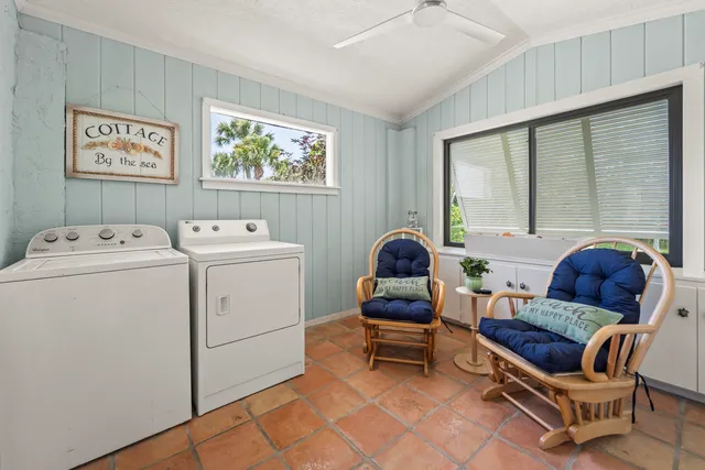 a view of a big yard with plants and large trees
