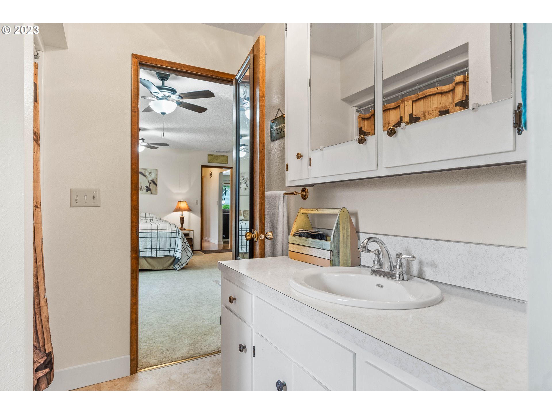 943 Oregon Way Woodburn, OR 97071 - Photo 24 of 39 a bathroom with a sink and a mirror