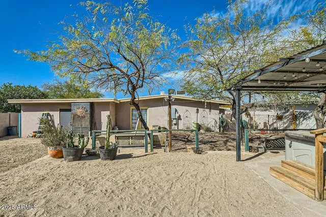 a view of a house with a patio