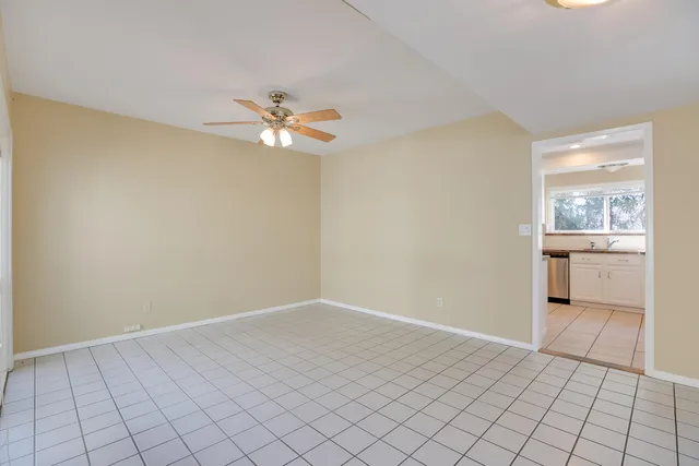 a view of backyard with green space