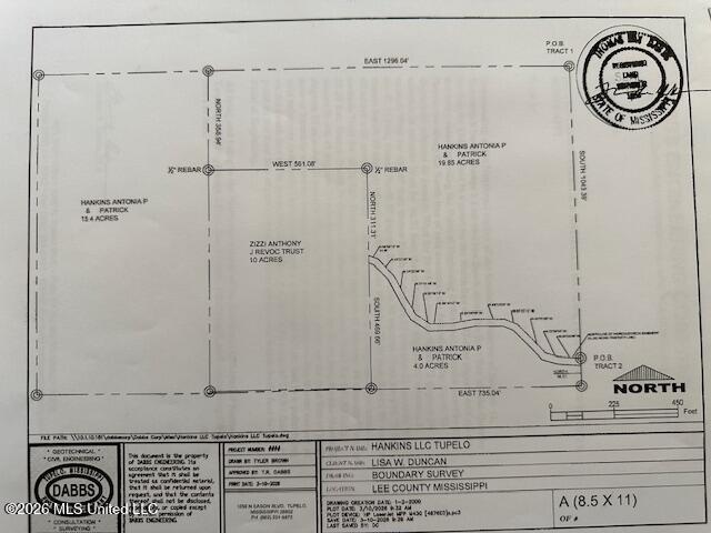 West Barnes Crossing Road Tupelo, MS 38804 - Photo 2 of 4 3-26 Survey Hankins Land