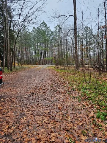 a backyard of a house with lots of green space