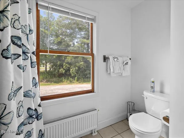 a white toilet sitting next to a window