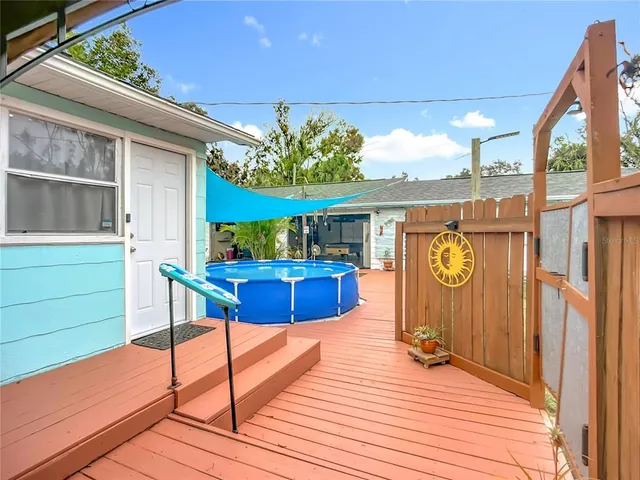 a view of a couches on the deck