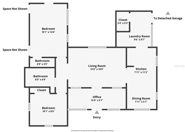 an aerial view of residential building with parking space