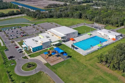 an aerial view of a house having outdoor space