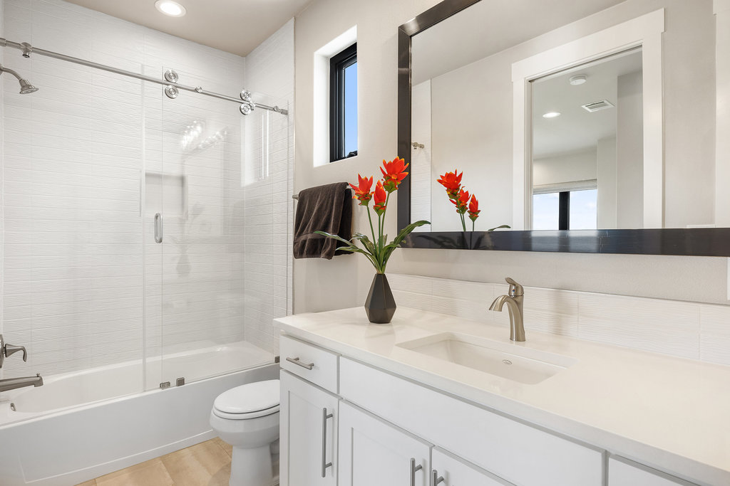4746 R O Drive Spicewood, TX 78669 - Photo 29 of 40 a bathroom with a sink a toilet and shower