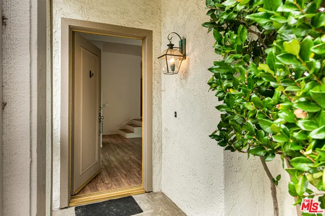 a view of a glass door