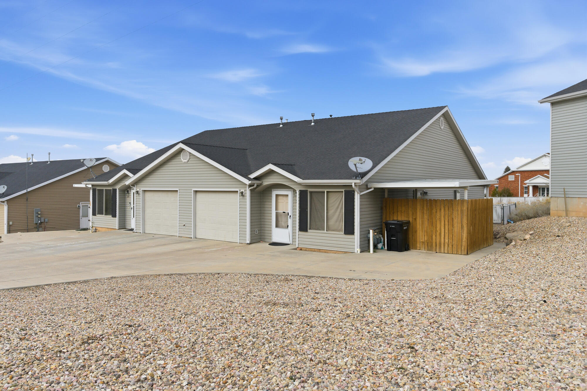 577-593 East Nichols Canyon Road, Unit 577579 & 591593 RV GARAGE Cedar City, UT 84721 - Photo 76 of 102 593 E is 3 bed, 2 bath, 1,226 sqft with a 1 car garage and bonus patio space.