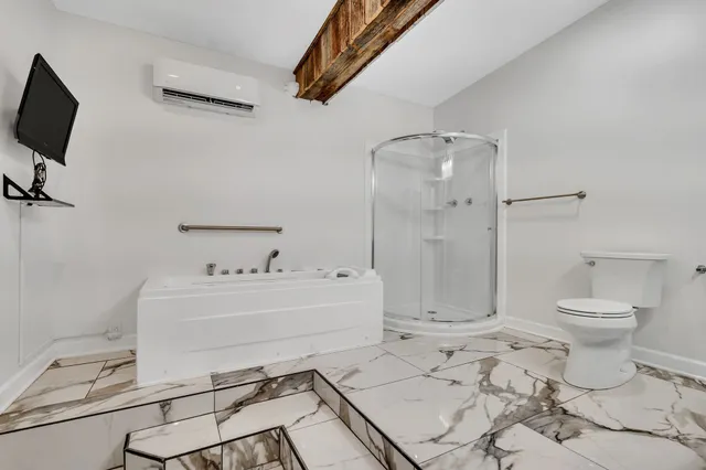 a bathroom with a sink a toilet and a bathtub