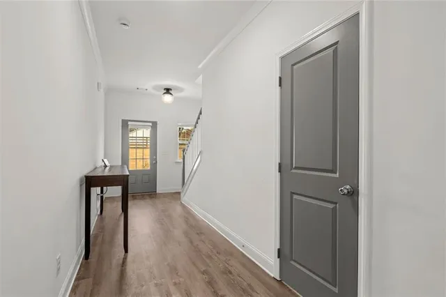 a view of livingroom with furniture and wooden floor