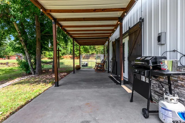 a view of porch with seating space