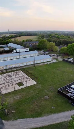 a view of a lake with a city