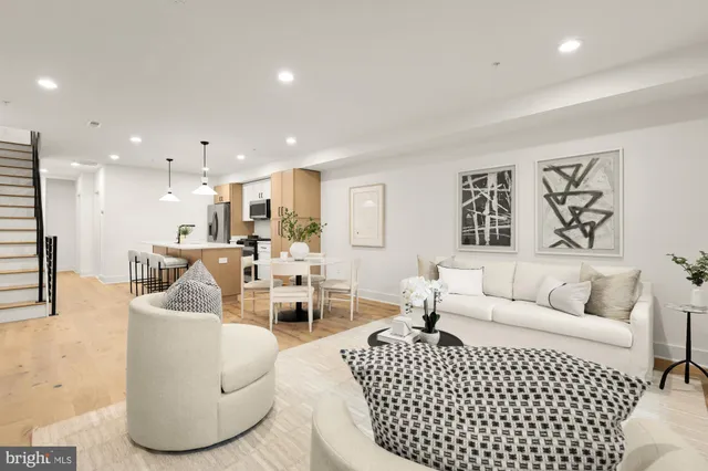 a living room with furniture