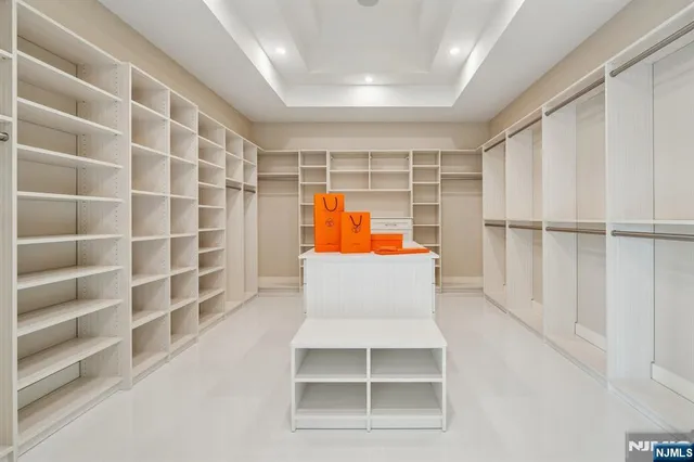 a view of an empty room with empty racks