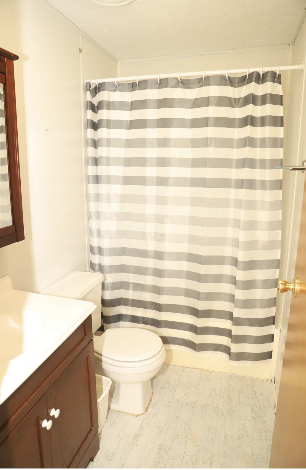 913 Maddox Road Centerville, TN 37033 - Photo 12 of 20 a bathroom with a sink a toilet and shower curtain