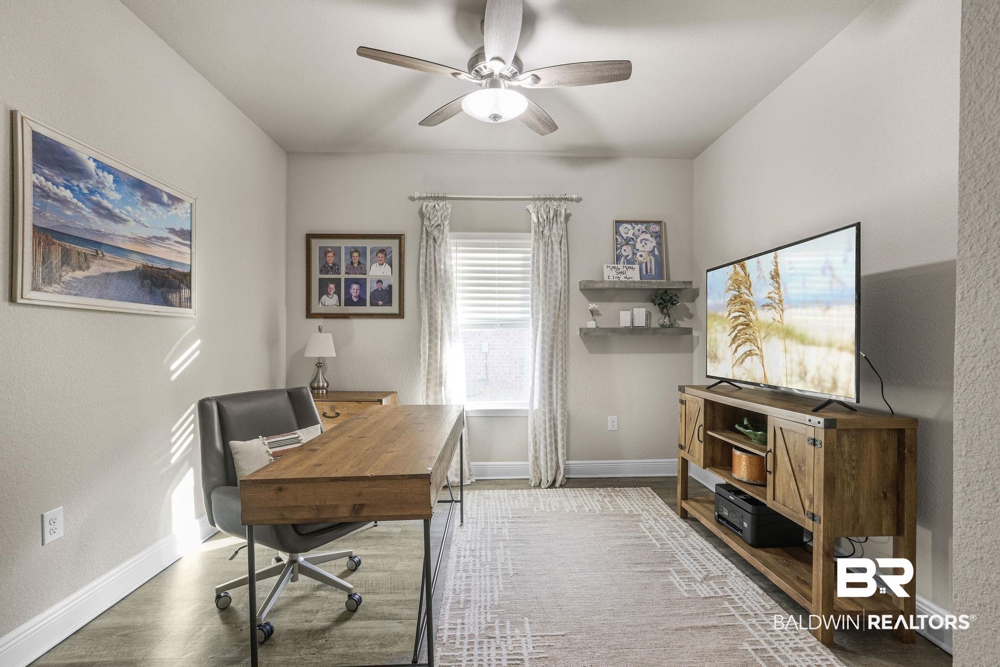 9056 Impala Drive Foley, AL 36535 - Photo 17 of 22 Office area with hardwood / wood-style floors and ceiling fan
