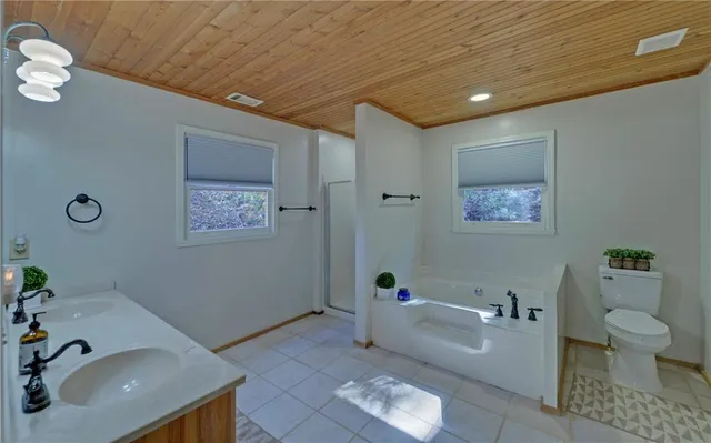 a bathroom with a sink and a tub