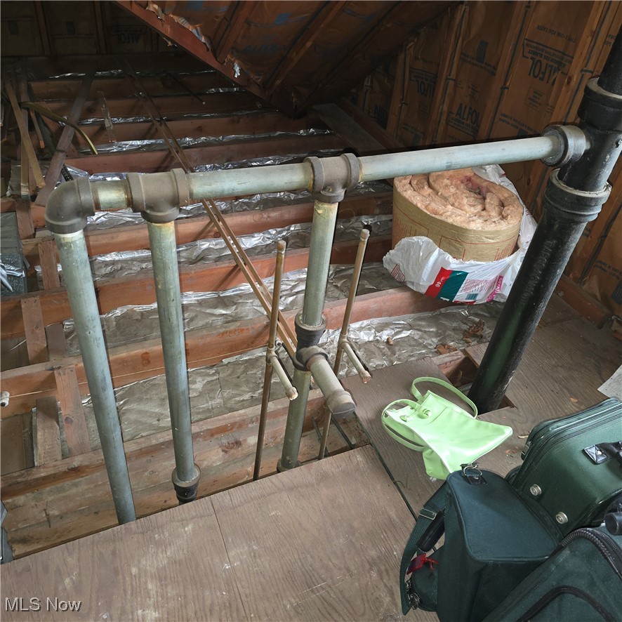 1669 Wood Road Cleveland Heights, OH 44121 - Photo 14 of 22 2nd floor unfinished attic plumbing stubbed-in