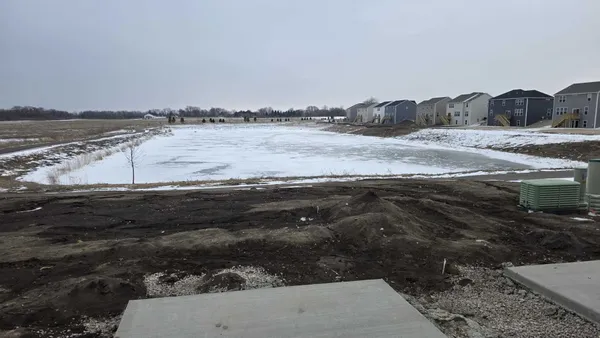 a view of a lake with a beach
