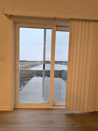 a view of a glass door