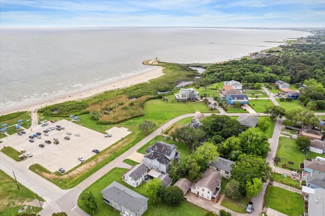 a view of a lake with a houses