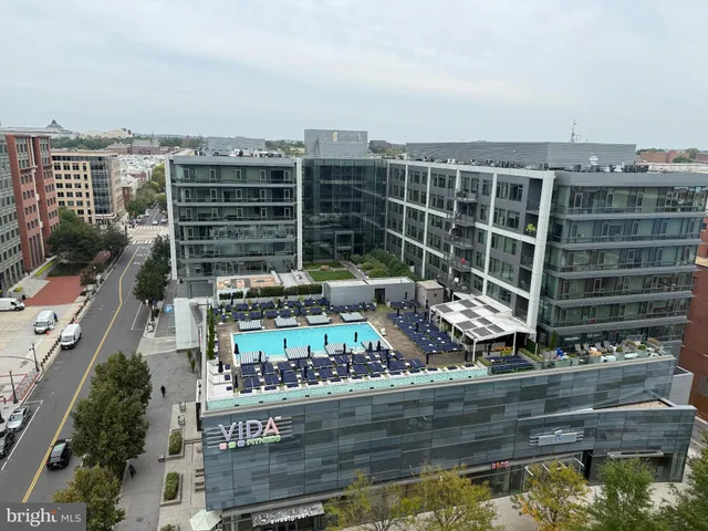 a view of building with an ocean view