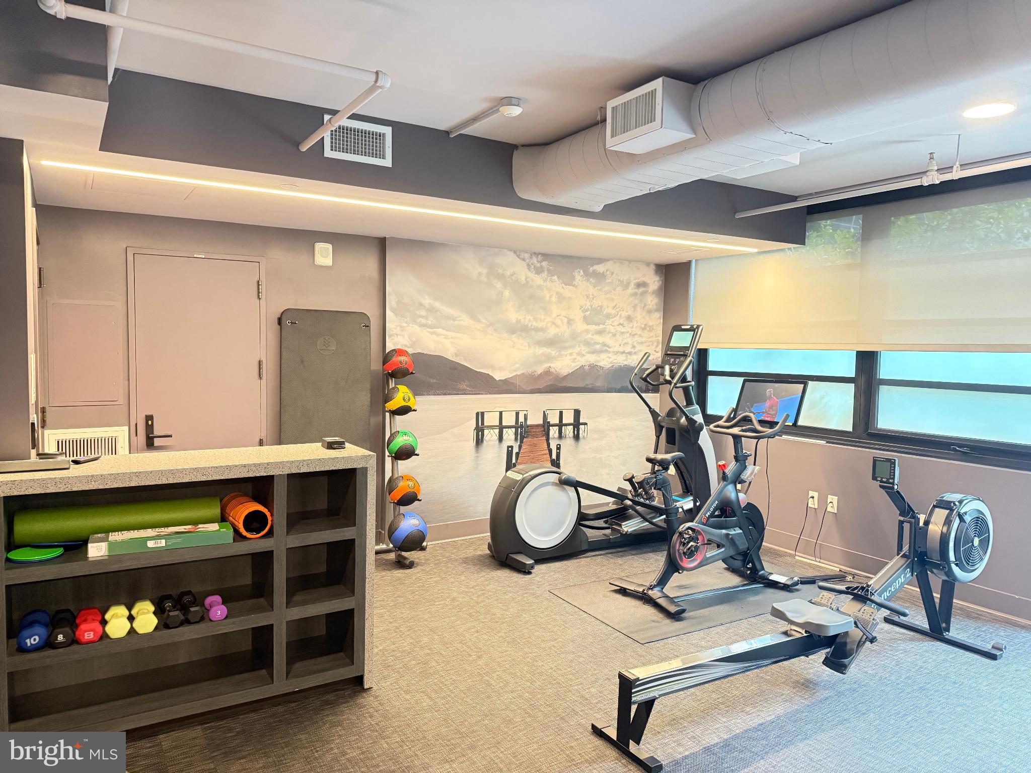 1300 4th Street Southeast, Unit 402 Washington, DC 20003 - Photo 24 of 27 Modern fitness center w/natural light on 2nd floor
