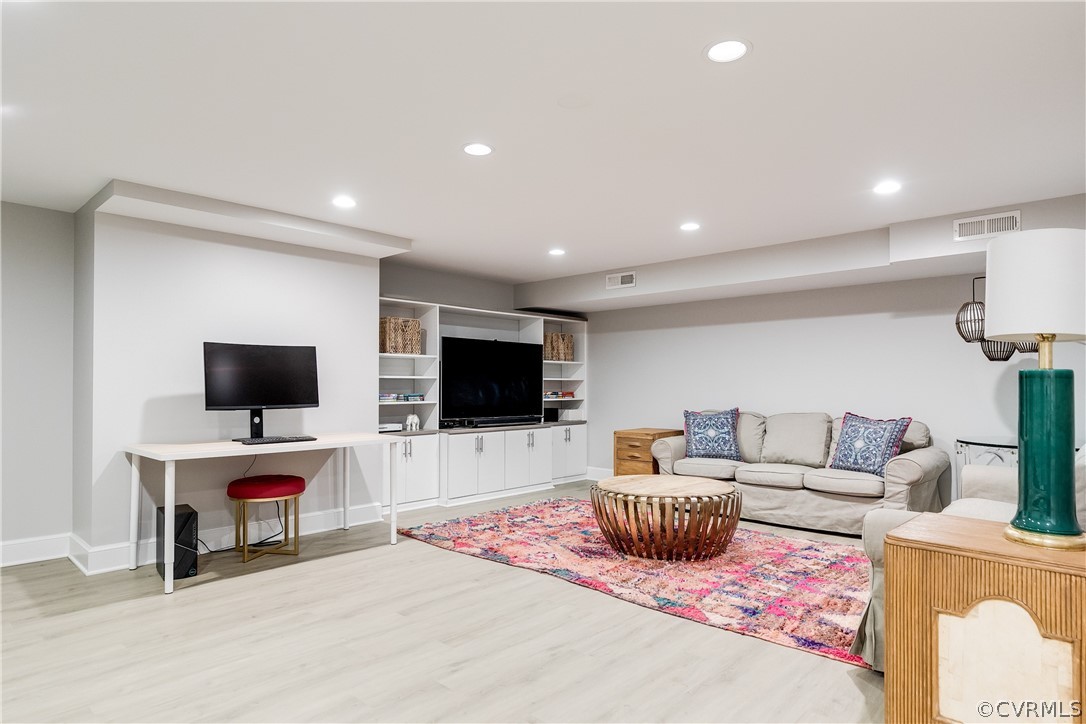 4702 Rolfe Road Richmond, VA 23226 - Photo 36 of 48 Newly Finished Basement with Built-Ins, Vinyl Floo