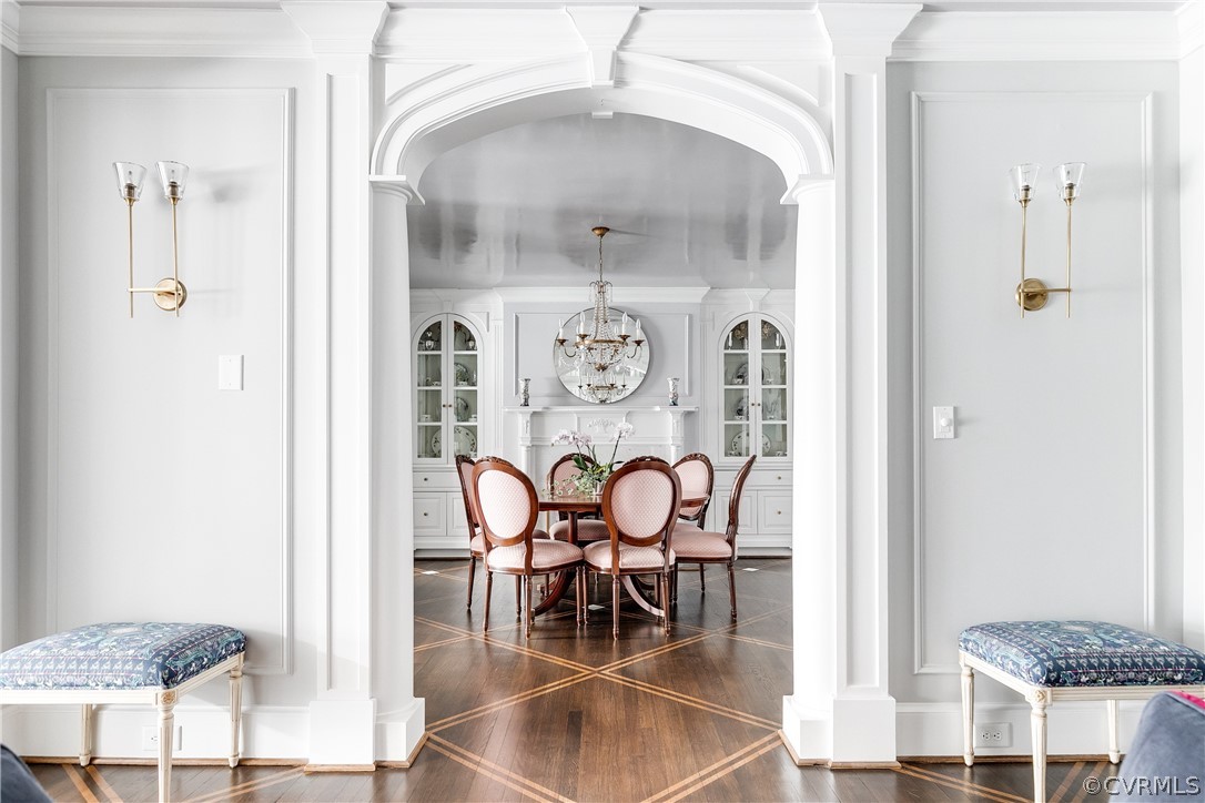 4702 Rolfe Road Richmond, VA 23226 - Photo 7 of 48 Formal Dining Room through custom arched millwork