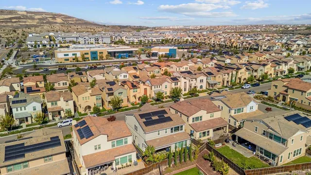 an aerial view of a city