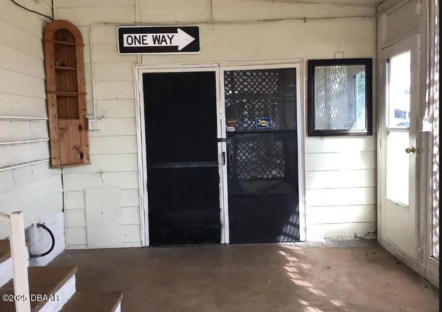 a view of a door of the house