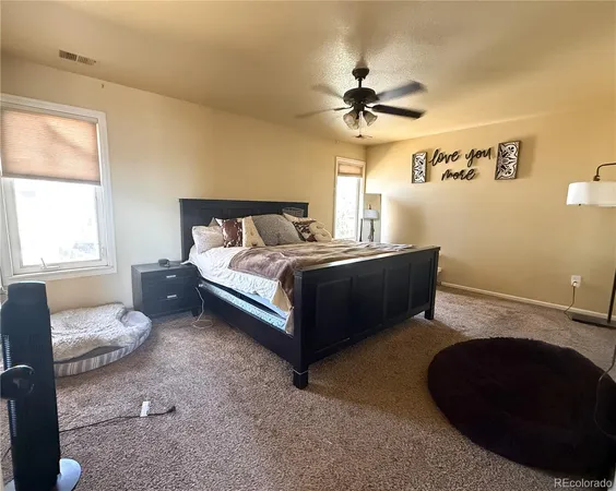 a bedroom with a bed a window and a flat screen television
