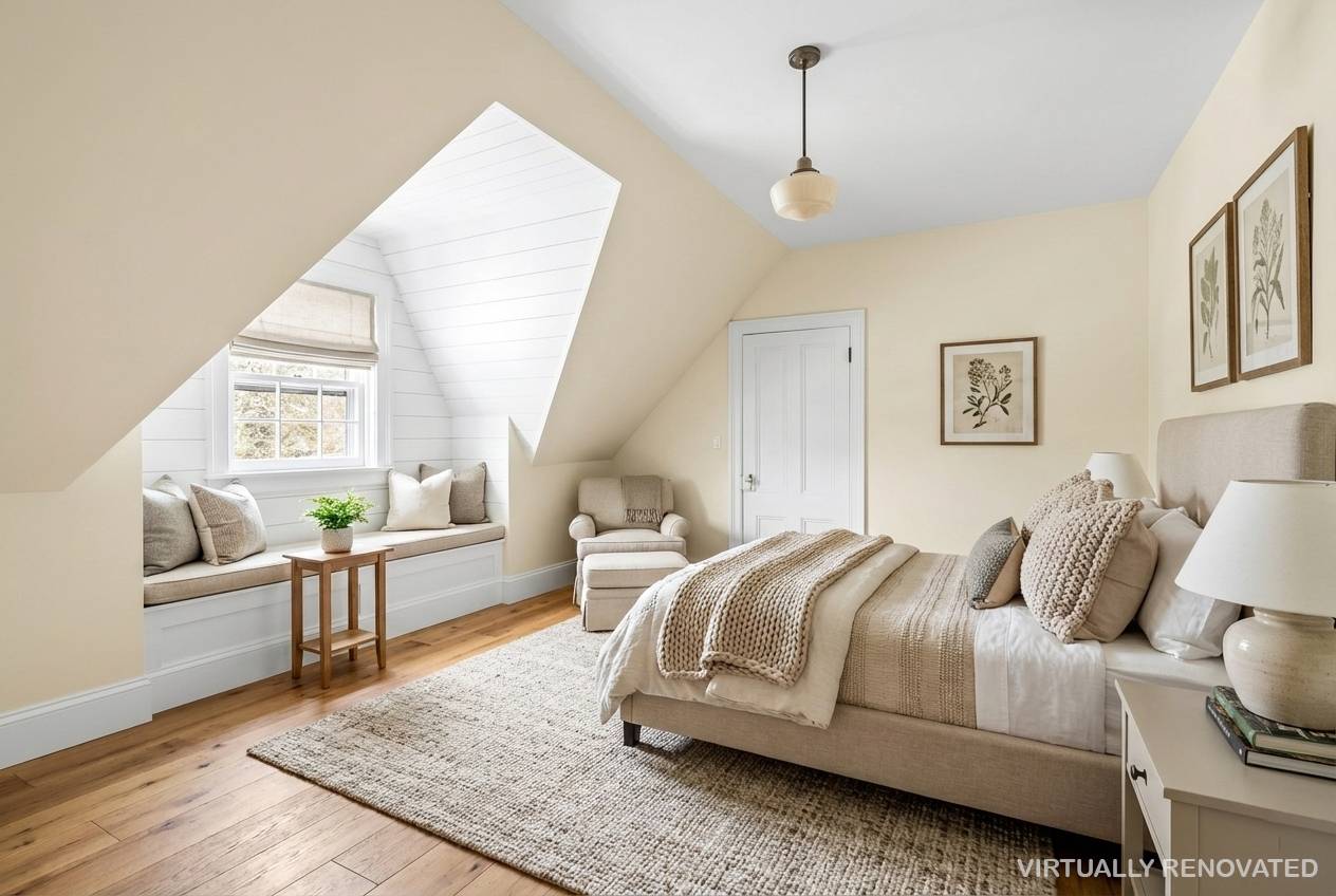 201 Herrick Road Southampton, NY 11968 - Photo 13 of 29 a bedroom with a bed wooden floor and window