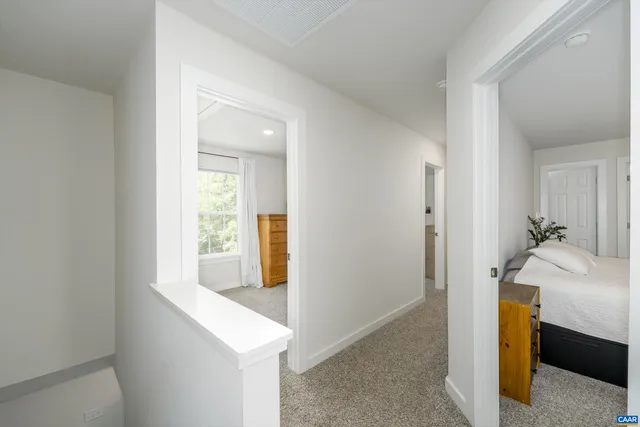 a room that has a bed in it