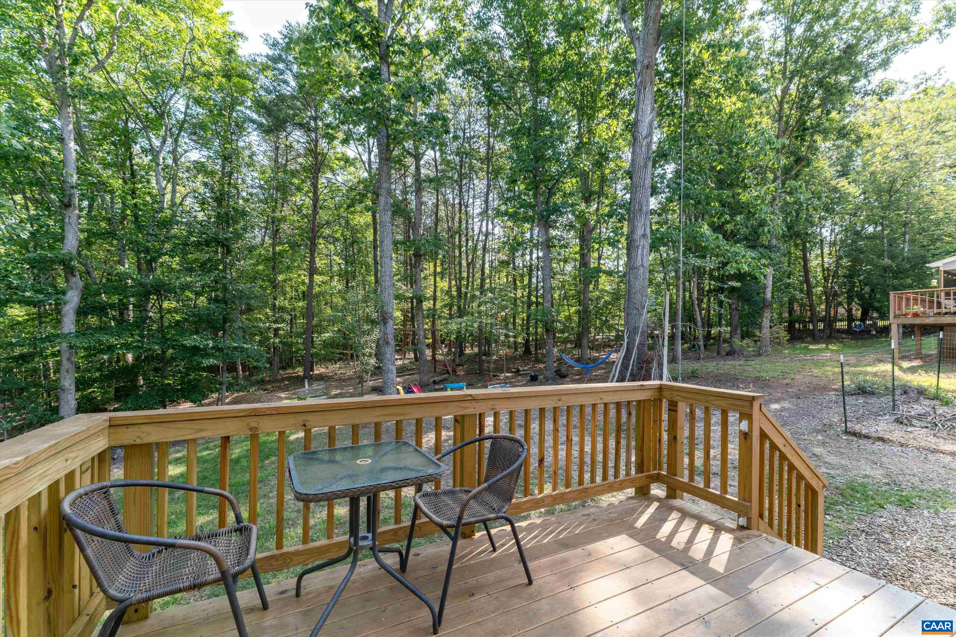 6 Kingswood Road Palmyra, VA 22963 - Photo 34 of 41 a view of a chair and tables on the deck