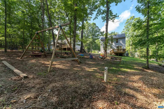 a backyard of a house with lots of green space