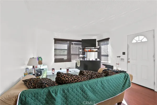 a living room with a couch and a table