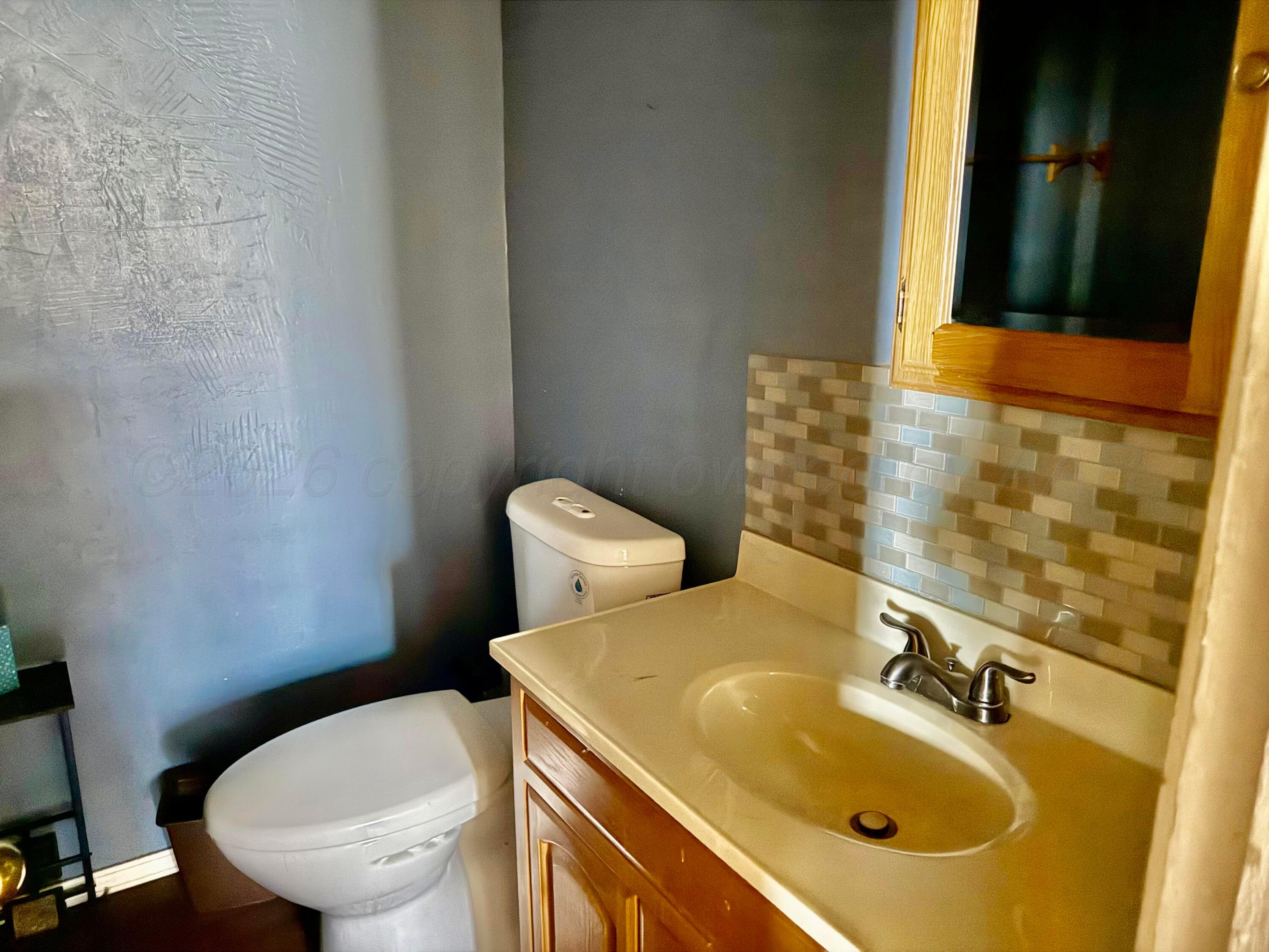1518 South Williams Street Amarillo, TX 79102 - Photo 10 of 13 a bathroom with a sink a toilet and mirror