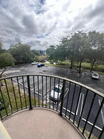 a balcony with street view