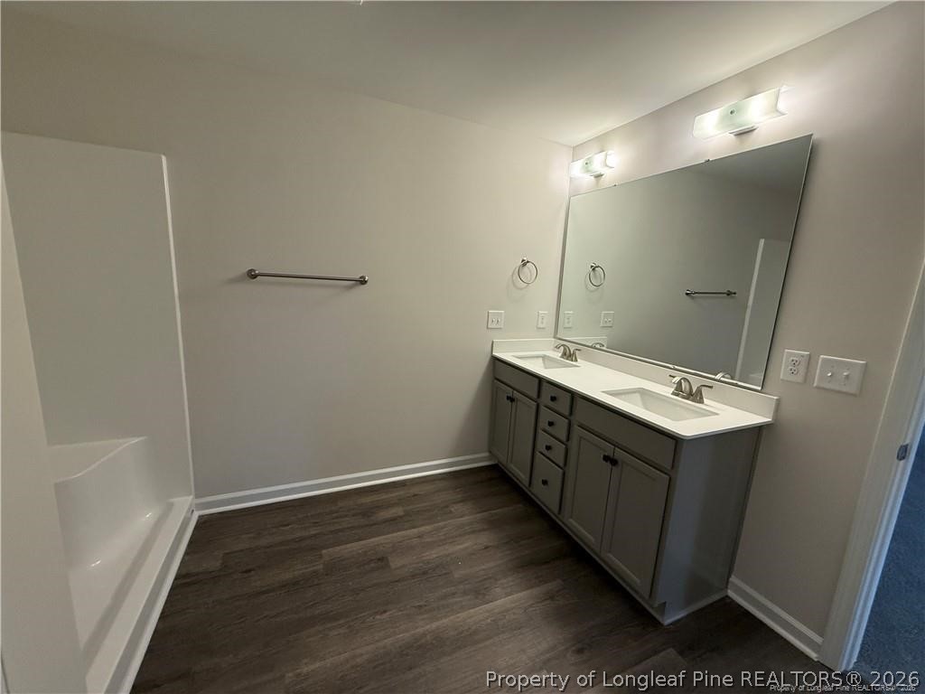 4075 Blue Springs Red Springs, NC 28377 - Photo 14 of 25 a bathroom with a double vanity sink and mirror