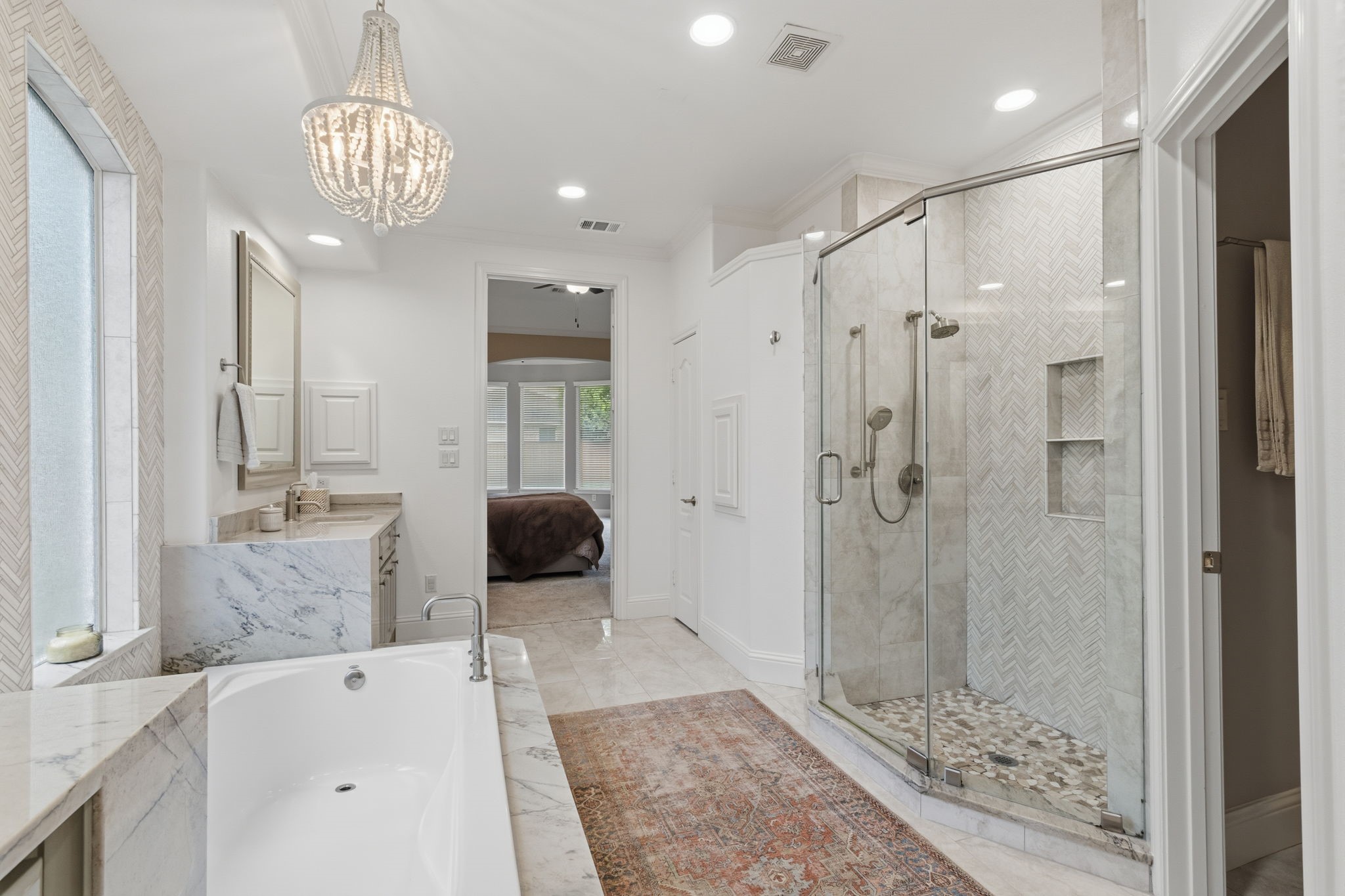 20130 Rose Dawn Lane Spring, TX 77379 - Photo 21 of 50 Quartzite counters and updated tiled shower