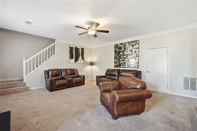 a living room with furniture