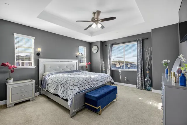 a view of a swimming pool and an ocean view