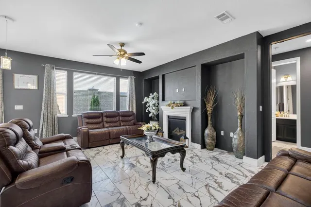 a living room with furniture