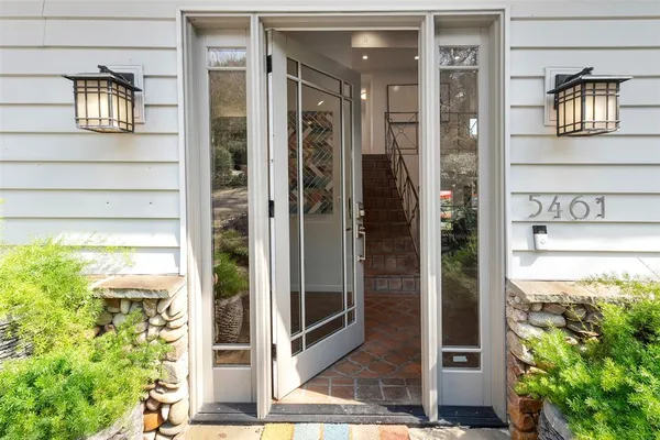 a glass door with a glass door